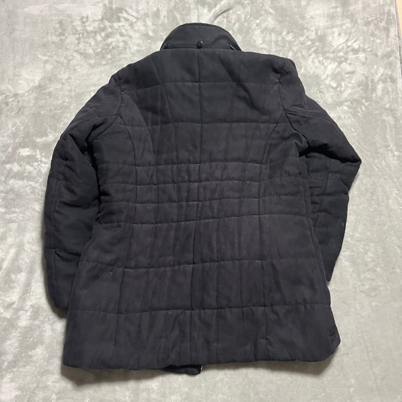 Liz Claiborne Women's Black Quilted Puffer Jacket Coat Full Zip Mock‎ Neck L - Picture 7 of 9